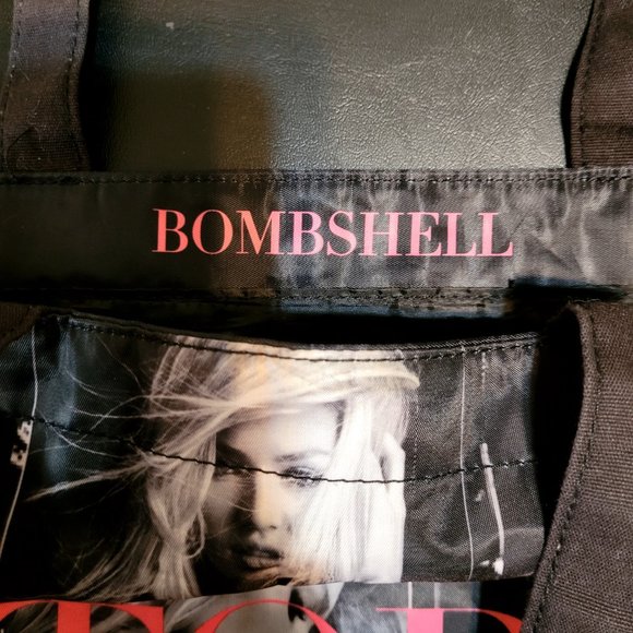 Victoria Secret Bombshell Tote Black and White with Pink Lettering New with Tags - Picture 3 of 3